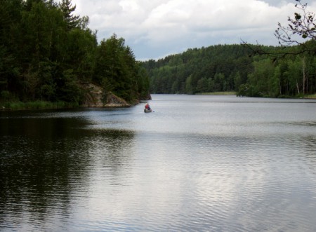 Canoeing on Marviken lake system